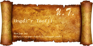 Ungár Teofil névjegykártya